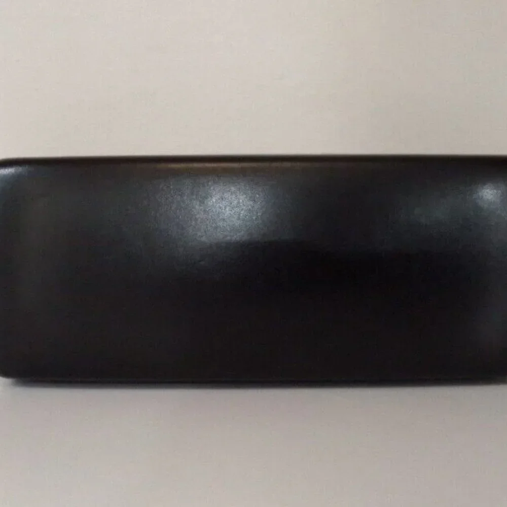 Ralph Lauren Case For Eyeglasses Black Leather Hard Shell Spring Loaded Close